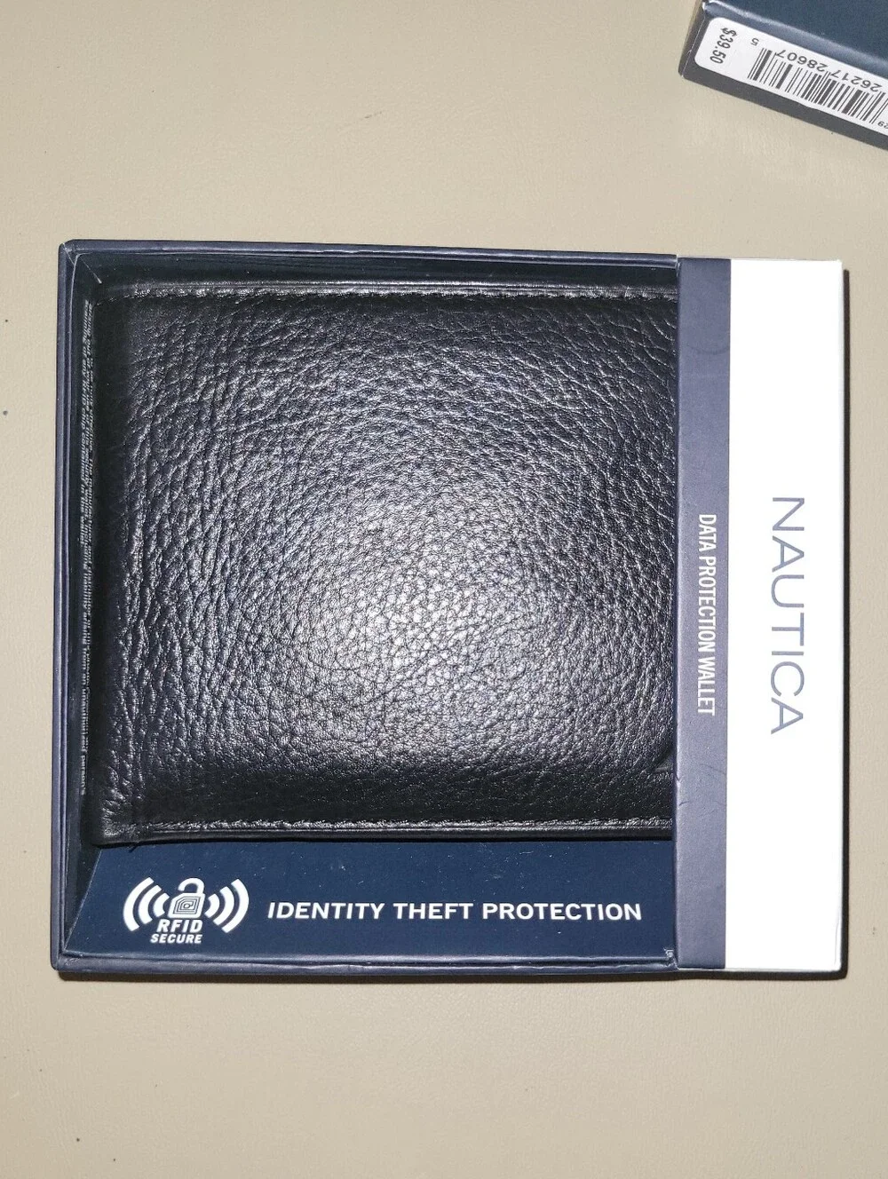 NWT - Nautica Black Bi-fold Wallet With RFID Protection.